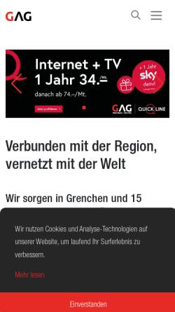 Vorschau der mobilen Webseite www.gagnet.ch, Gemeinschaftsantennen-Anlage Region Grenchen AG