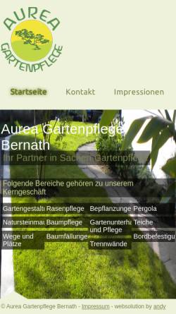 Vorschau der mobilen Webseite www.aureagarten.ch, Aurea Gartenpflege Bernath