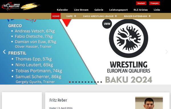 Vorschau von www.ringen.ch, Schweizerischer Amateurringerverband (SARV)