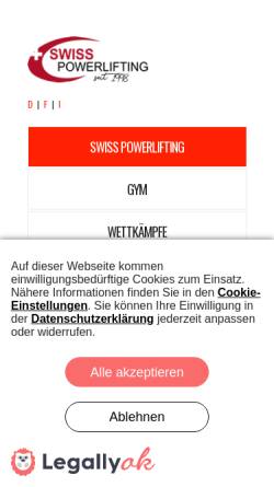 Vorschau der mobilen Webseite powerlifting.ch, Swiss Powerlifting Congress (SPC)