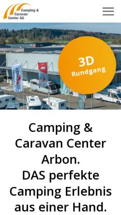 Vorschau der mobilen Webseite www.camping-caravan-center.ch, Camping & Caravan Center AG