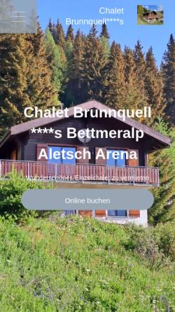 Vorschau der mobilen Webseite www.chaletbettmeralp.ch, Chalet Brunnquell
