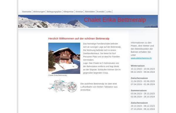 Vorschau von www.chaleterika.ch, Chalet Erika auf der Bettmeralp