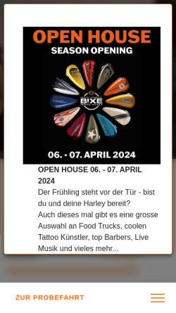 Vorschau der mobilen Webseite harley-bixe.ch, Bixe AG