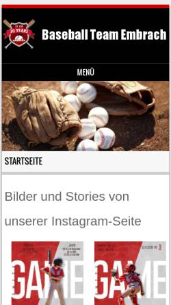 Vorschau der mobilen Webseite www.baseballembrach.ch, Baseball Team Embrach