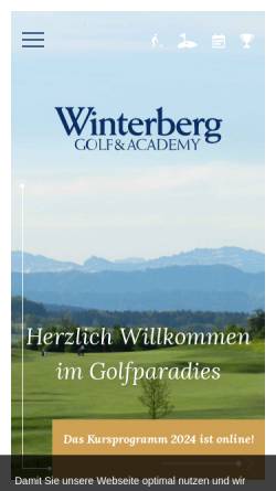 Vorschau der mobilen Webseite www.golf-winterberg.ch, Golfclub Winterberg