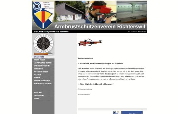 Vorschau von www.asv-richterswil.ch, Armbrustschützenverein Richterswil