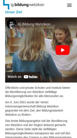 Vorschau der mobilen Webseite ig-bildung-wetzikon.ch, IG-Bildung Wetzikon