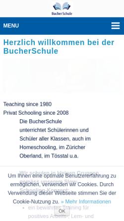Vorschau der mobilen Webseite www.bucherschule.ch, Privatschule - Bucher Schule, Zürich-Witikon
