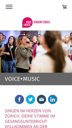 Vorschau der mobilen Webseite voicemusic.ch, Home - Voice + Music Academy Zürich
