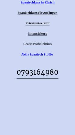 Vorschau der mobilen Webseite www.spanischkurs-zuerich.com, Aktiv Spanisch Studio