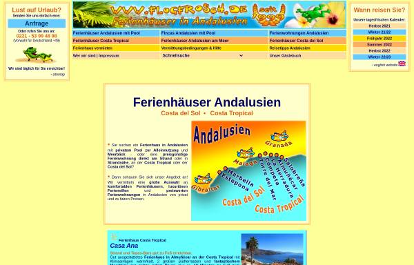 Vorschau von www.flugfrosch.de, Flugfrosch - Ferienhäuser in Andalusien