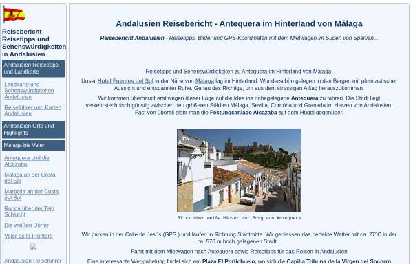 Vorschau von www.astrosoft.de, Reisetipps und Sehenswürdigkeiten zu Antequera in Andalusien