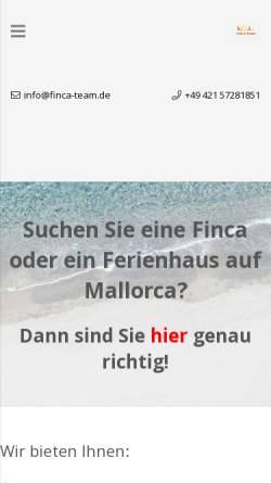 Vorschau der mobilen Webseite finca-team.de, S.O.L. Finca-Team
