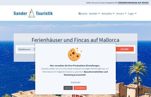 Vorschau von www.mallorca-fincaurlaub.de, Sander Touristik GmbH
