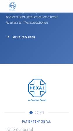 Vorschau der mobilen Webseite www.angst.hexal.de, Angst HEXAL