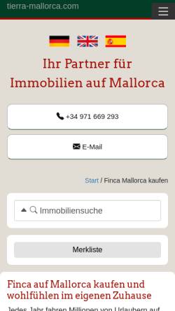 Vorschau der mobilen Webseite www.finca-und-mallorca.de, Finca-und-Mallorca.de