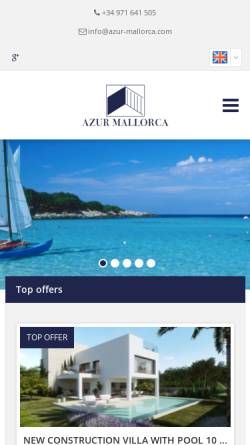 Vorschau der mobilen Webseite www.azur-mallorca.com, Mallorca Immobilien - Azur Mallorca S.L.