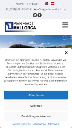 Vorschau der mobilen Webseite www.perfectmallorca.de, Perfect Mallorca