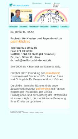 Vorschau der mobilen Webseite www.mallorca-kinderarzt.de, Haak, Dr. Oliver G.