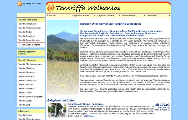 Vorschau von www.teneriffa-wolkenlos.de, Teneriffa Wolkenlos
