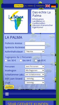 Vorschau der mobilen Webseite www.la-palma-turismo-rural.de, Turismo Rural