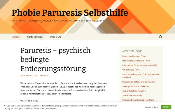 Vorschau von www.paruresis-support.de, Paruresis Selbsthilfe