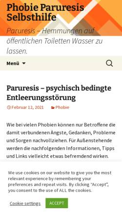 Vorschau der mobilen Webseite www.paruresis-support.de, Paruresis Selbsthilfe