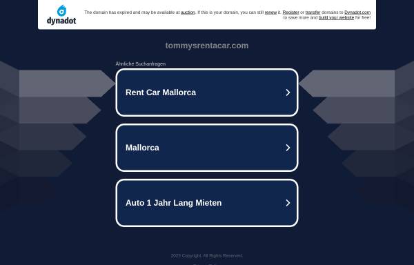 Vorschau von www.tommysrentacar.com, Tommys Rent a Car