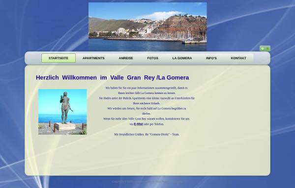 Vorschau von www.gomeratipp.de, Gomeradirekt - Apartmentvermietung und Informationen zu Gomera