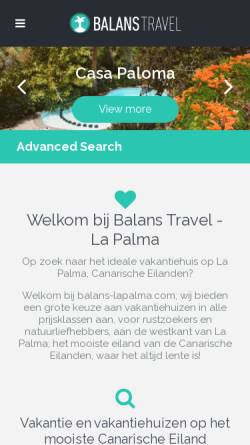 Vorschau der mobilen Webseite balans-lapalma.com, Balans Travel