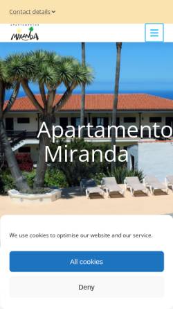 Vorschau der mobilen Webseite www.apartmentsmiranda.com, Appartements Miranda