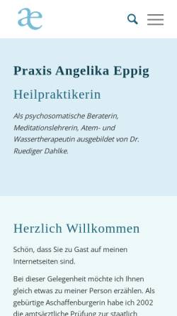 Vorschau der mobilen Webseite www.heilpraxis-eppig.com, Praxis für Naturheilkunde, Angelika Eppig