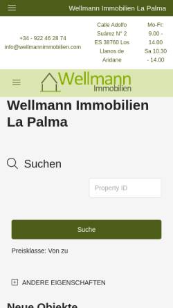 Vorschau der mobilen Webseite www.wellmannimmobilien.com, J. J. Wellmann Immobilien