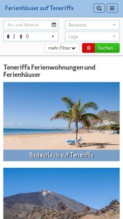 Vorschau der mobilen Webseite ferienhaeuser-auf-teneriffa.de, Teneriffa-FeWo GbR