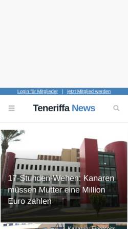 Vorschau der mobilen Webseite www.teneriffa-news.com, Teneriffa News