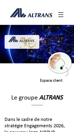 Vorschau der mobilen Webseite www.altrans.fr, Groupe Altrans
