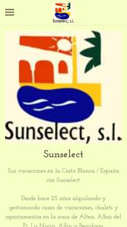 Vorschau der mobilen Webseite www.sunselect.es, Sunselect S.L.