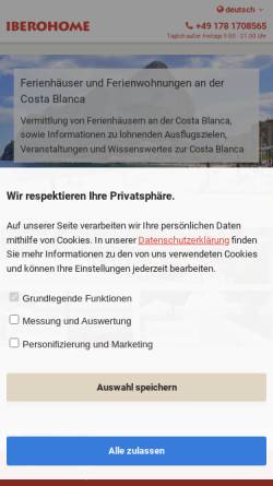 Vorschau der mobilen Webseite iberohome.de, IberoHome.de