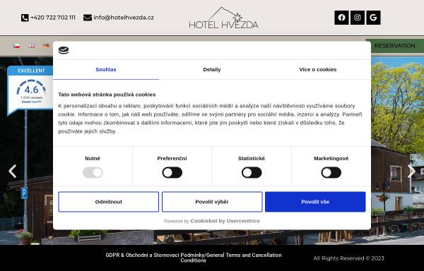Vorschau von hotelhvezda.cz, Hotel Hvězda