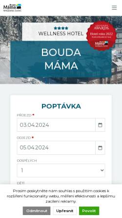 Vorschau der mobilen Webseite www.boudamama.cz, Pension Bouda Máma