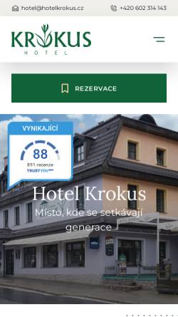 Vorschau der mobilen Webseite www.hotelkrokus.cz, Hotel Krokus