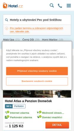 Vorschau der mobilen Webseite hnedy-vrch.hotel.cz, Hotel Hnědý vrch