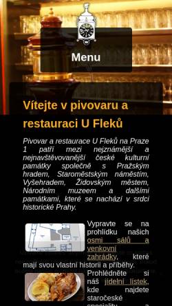 Vorschau der mobilen Webseite ufleku.cz, U Fleků, Brauerei und Restaurant