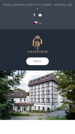 Vorschau der mobilen Webseite www.valdstejn.cz, Hotel Valdštejn