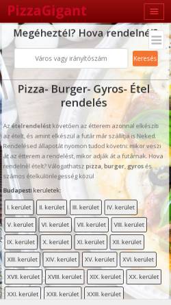 Vorschau der mobilen Webseite www.pizzagigant.com, Pizzagigant