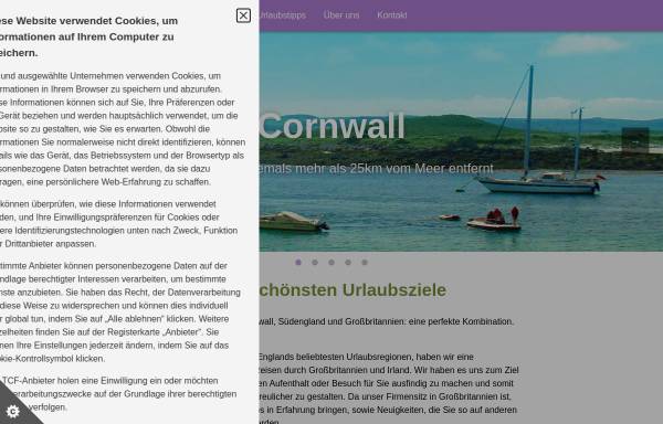 Vorschau von www.urlaubcornwall.de, Urlaub Cornwall