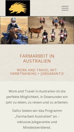 Vorschau der mobilen Webseite www.work-n-travel-australien.de, Work & Travel mit Farmwork