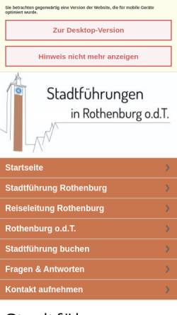 Vorschau der mobilen Webseite www.gaestefuehrung-rothenburg.de, Stadtführungen und Reiseleitungen