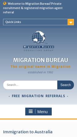 Vorschau der mobilen Webseite www.migrationbureau.com, The Migration Bureau
